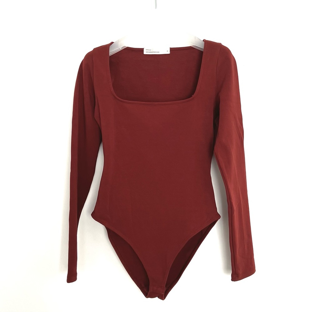 OAK + FORT Long Sleeve Square Neck Bodysuit